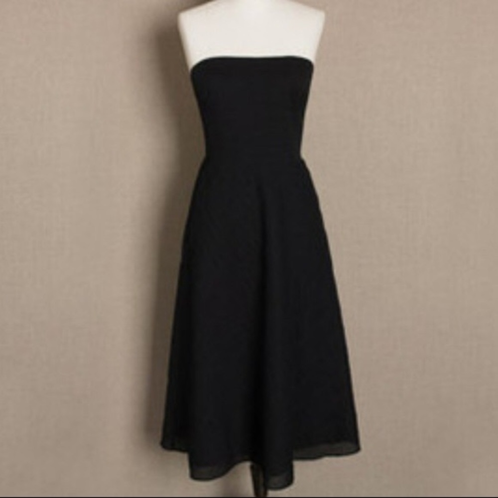 Black strapless a-line dress